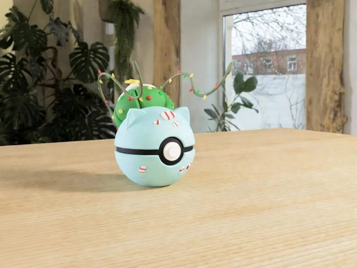 0001 Bulbasaur - Christmas Pokéball 3D | Decoración Pokémon