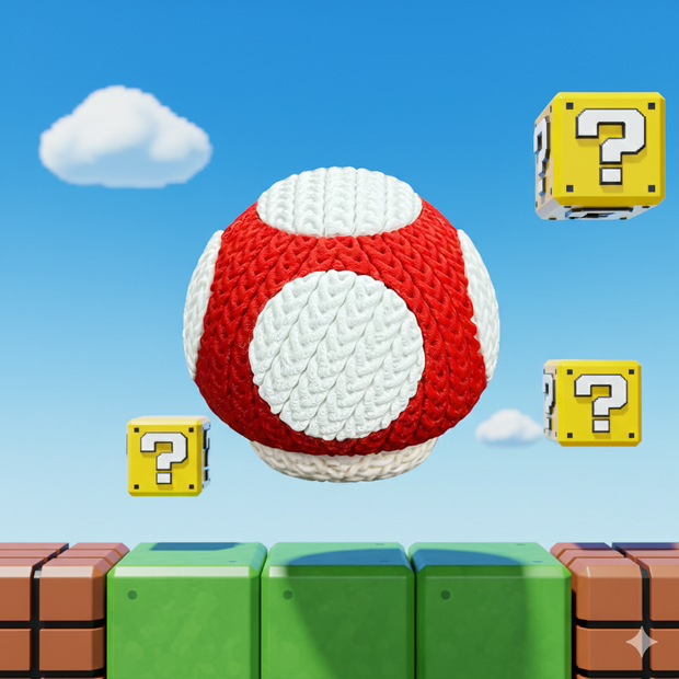 Mario Mushroom - Knitted - Crochet
