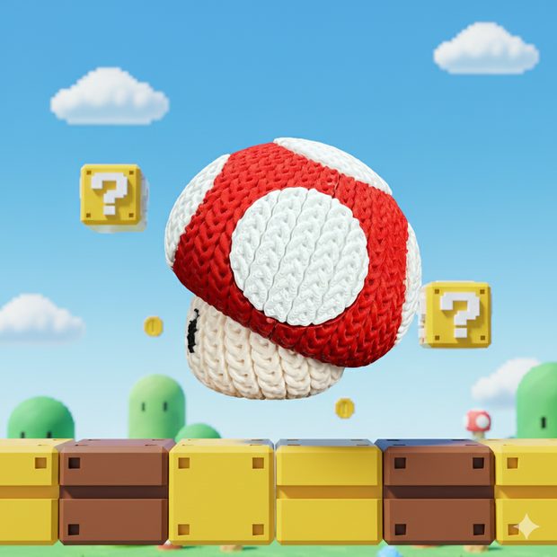 Mario Mushroom - Knitted - Crochet