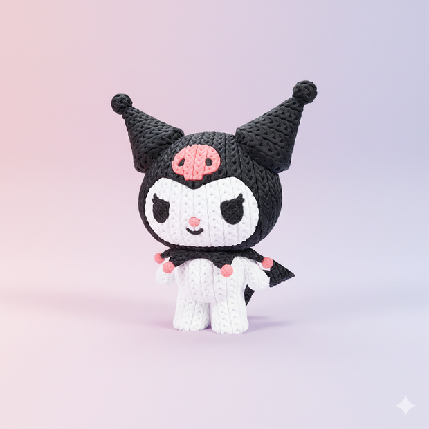 Kuromi - Knitted - Crochet