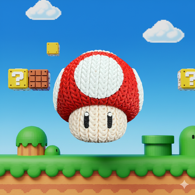 Mario Mushroom - Knitted - Crochet