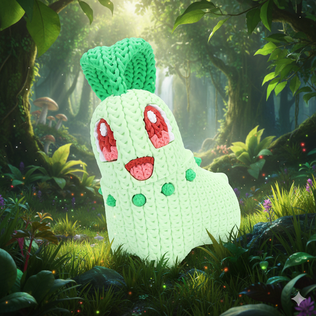 Chikorita - Knitted - Crochet
