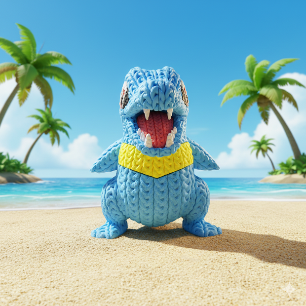 Pokemon Totodile - Knitted - Crochet