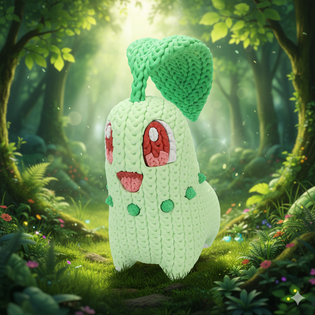 Chikorita - Knitted - Crochet