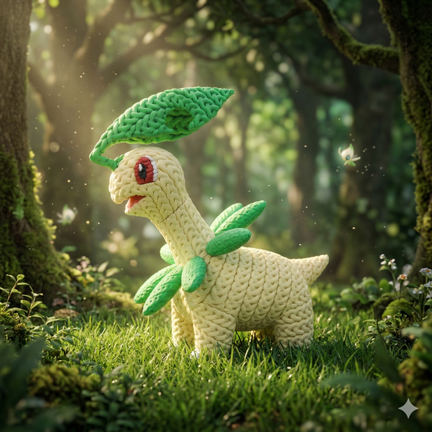 Pokemon Bayleef - Knitted - Crochet