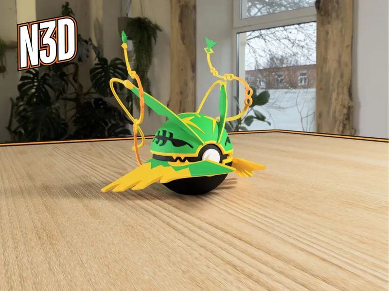 #0384 Mega Rayquaza Pokéball 3D | Decoración Pokémon