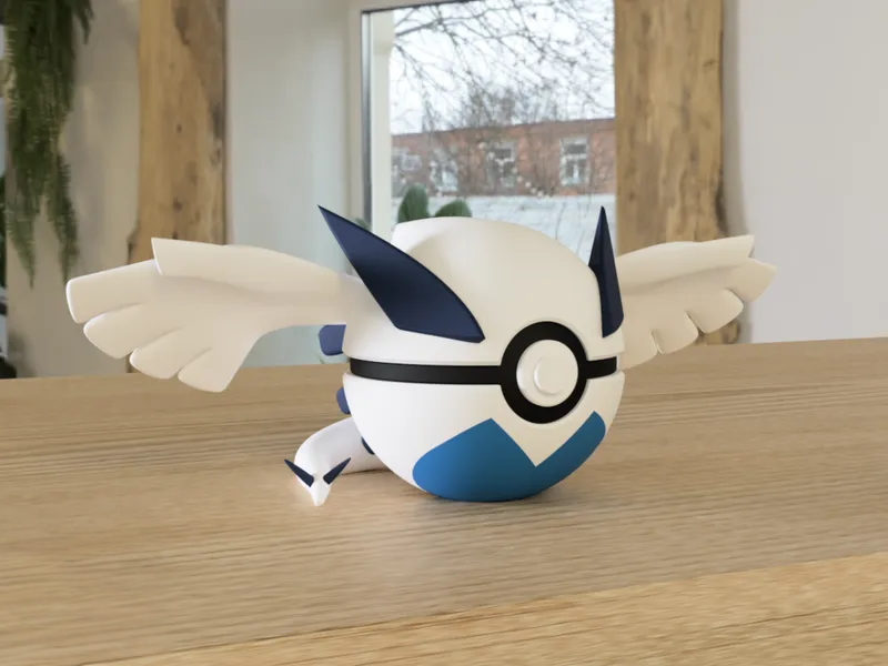 #0249 Lugia Pokéball 3D | Decoración Pokémon