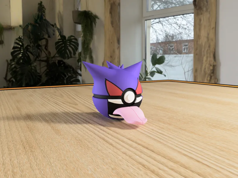 #0094 Gengar Pokéball 3D | Decoración Pokémon