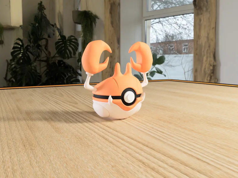 #0098 Krabby Pokéball 3D | Decoración Pokémon