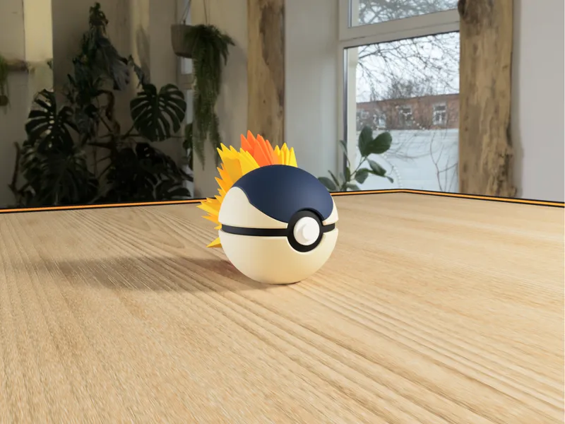 #0155 Cyndaquil Pokéball 3D | Decoración Pokémon
