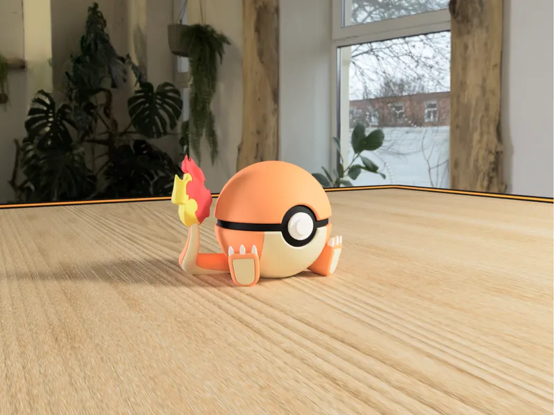 #0004 Charmander Pokéball 3D | Decoración Pokémon