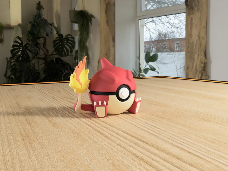 #0005 Charmeleon Pokéball 3D | Decoración Pokémon