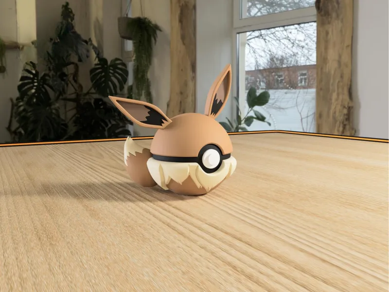 #0133 Eevee Pokéball 3D | Decoración Pokémon