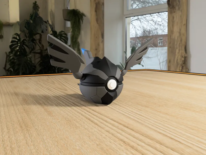 #0644 Zekrom Pokéball 3D | Decoración Pokémon