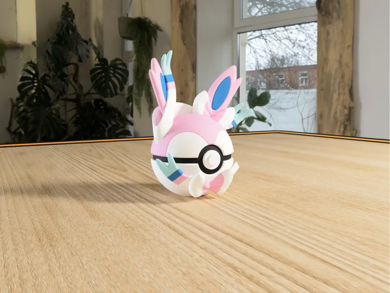 #0700 Sylveon Pokéball 3D | Decoración Pokémon