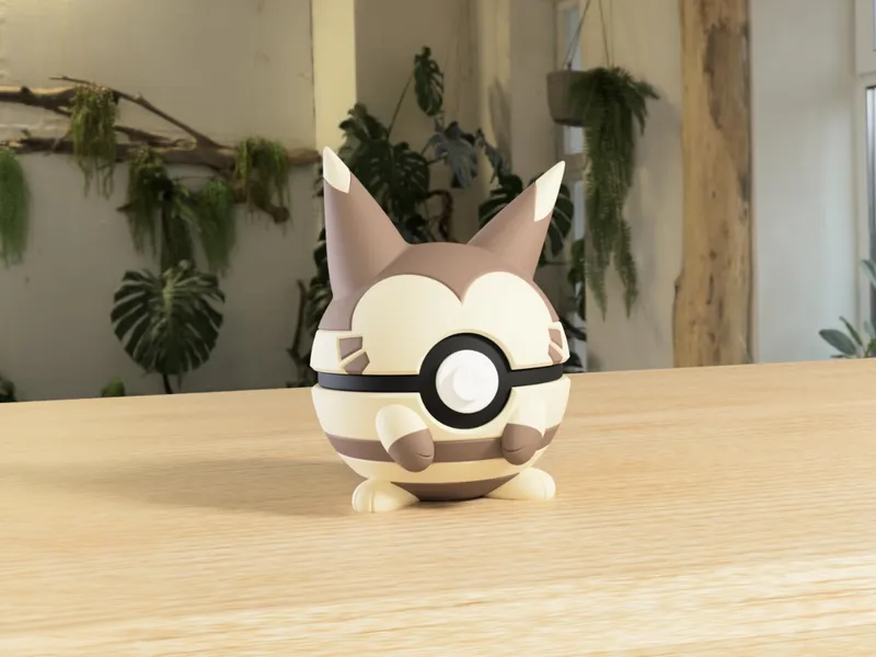 #0162 Furret Pokéball 3D | Decoración Pokémon