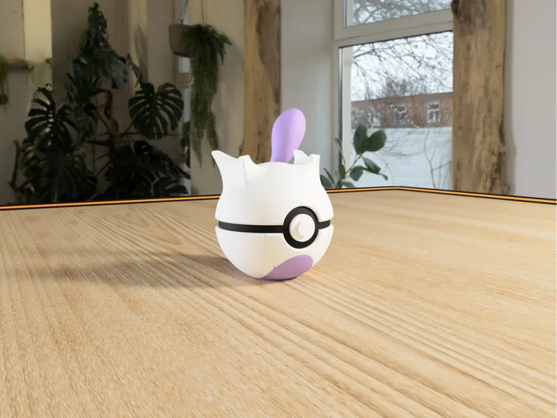 #0150 Mewtwo Pokéball 3D | Decoración Pokémon