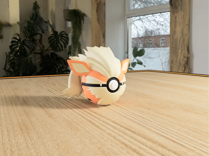 #0059 Arcanine Pokéball 3D | Decoración Pokémon