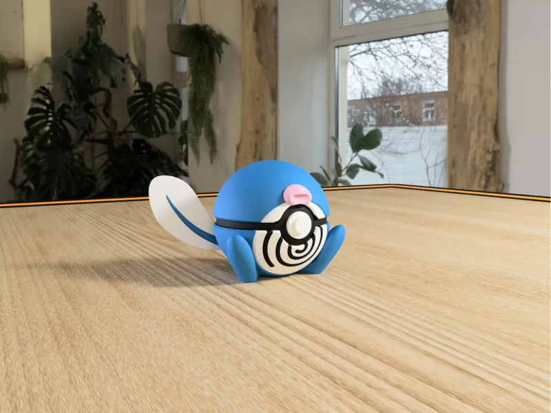 #0060 Poliwag Pokéball 3D | Decoración Pokémon