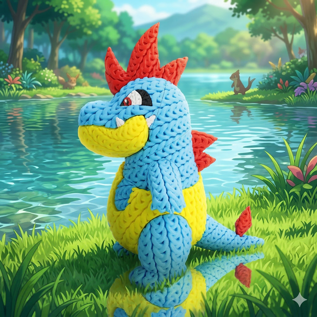 Pokemon Croconaw - Knitted - Crochet