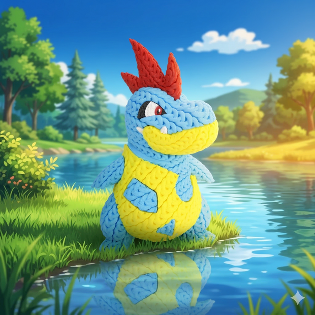 Pokemon Croconaw - Knitted - Crochet