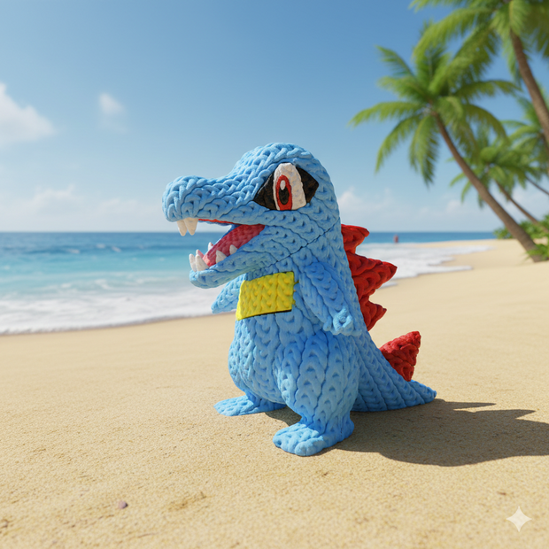 Pokemon Totodile - Knitted - Crochet
