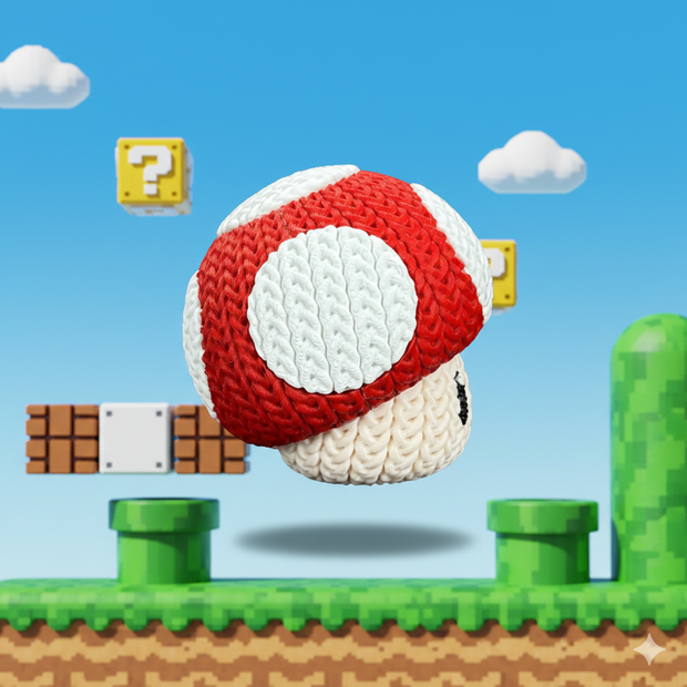 Mario Mushroom - Knitted - Crochet