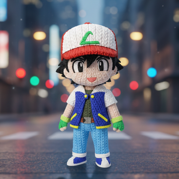 Ash Ketchum (Satoshi) - Knitted - Crochet
