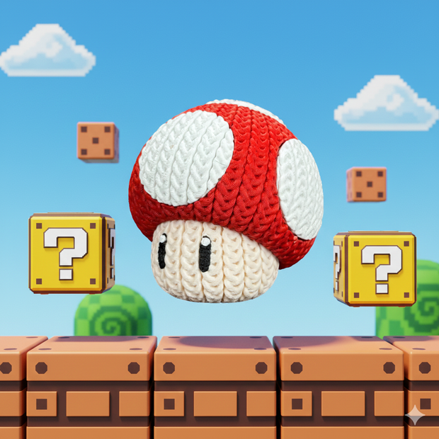 Mario Mushroom - Knitted - Crochet