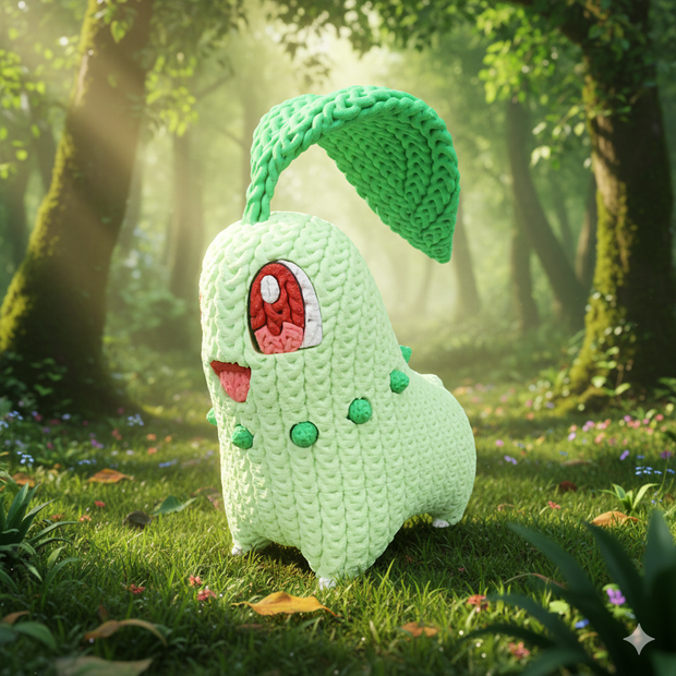 Chikorita - Knitted - Crochet