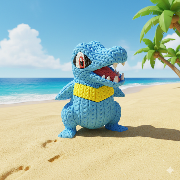 Pokemon Totodile - Knitted - Crochet