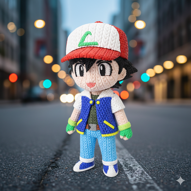 Ash Ketchum (Satoshi) - Knitted - Crochet