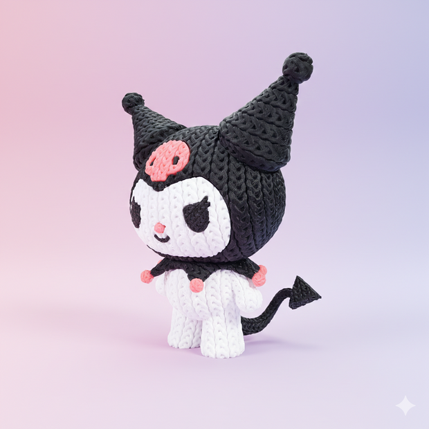 Kuromi - Knitted - Crochet