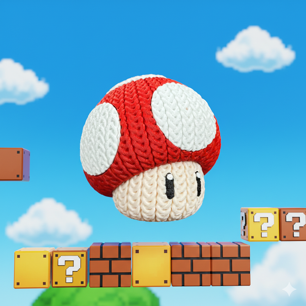 Mario Mushroom - Knitted - Crochet