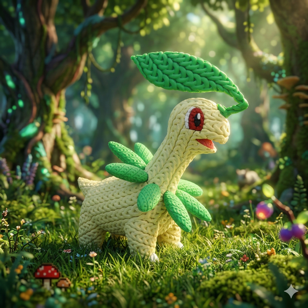 Pokemon Bayleef - Knitted - Crochet