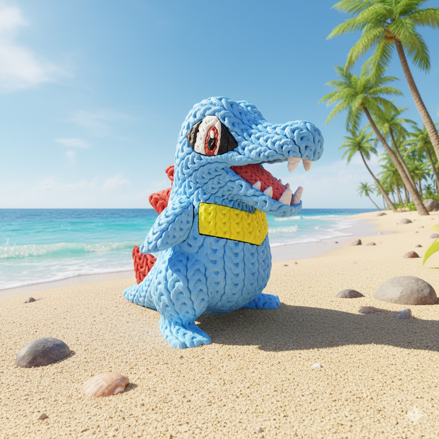 Pokemon Totodile - Knitted - Crochet