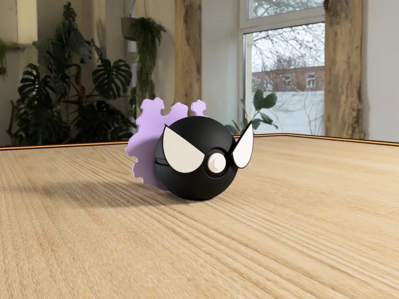 #0092 Gastly Pokéball 3D | Decoración Pokémon