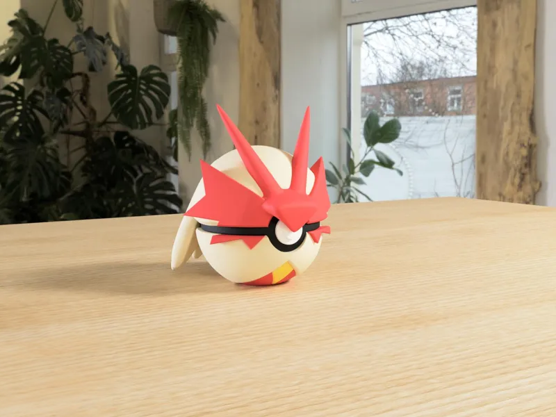 #0257 Blaziken Pokéball 3D | Decoración Pokémon