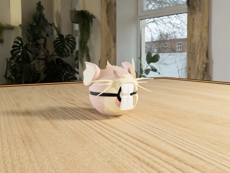 #0020 Raticate Pokéball 3D | Decoración Pokémon
