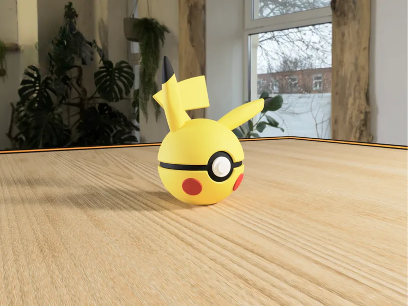 #0025 Pikachu Pokéball 3D | Decoración Pokémon