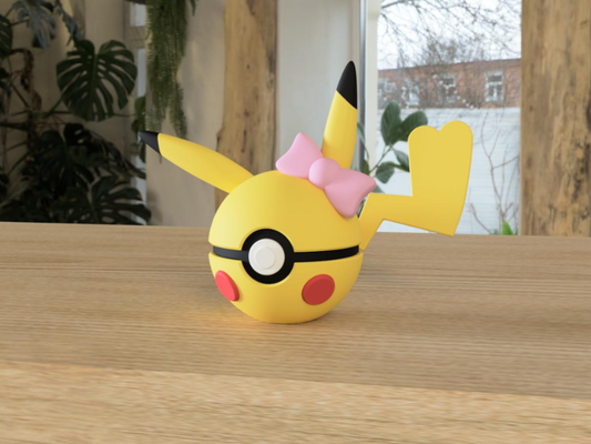 #0025 Pikachu Female Pokéball 3D | Decoración Pokémon