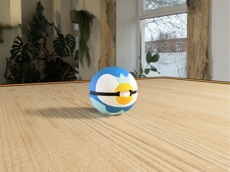 #0393 Piplup Pokéball 3D | Decoración Pokémon