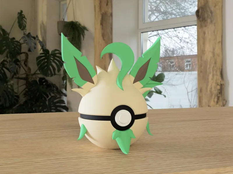 #0470 Leafeon Pokéball 3D | Decoración Pokémon