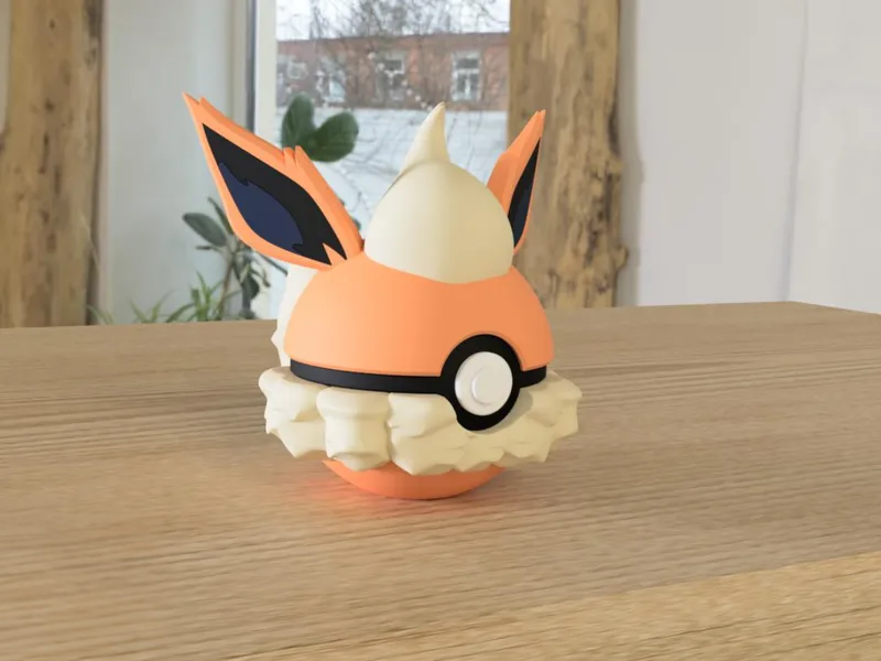 #0136 Flareon Pokéball 3D | Decoración Pokémon