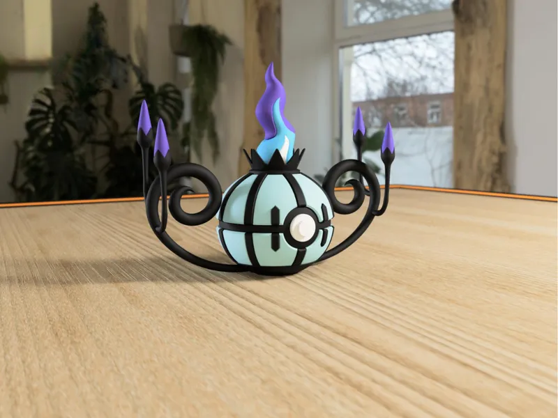 #0609 Chandelure Pokéball 3D | Decoración Pokémon