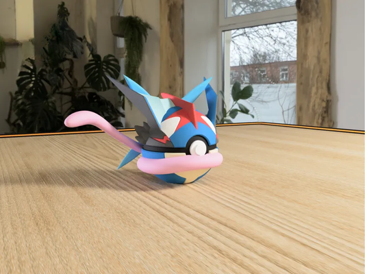 #0658 Ash-Greninja Pokéball 3D | Decoración Pokémon