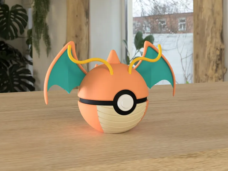 #0149 Dragonite Pokéball 3D | Decoración Pokémon