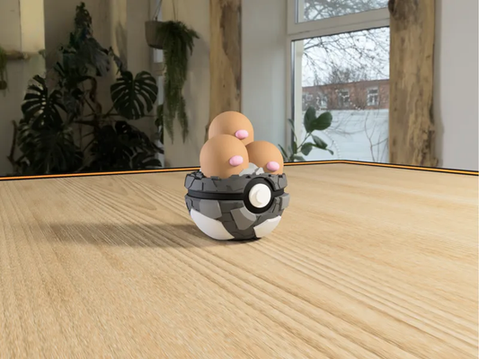 #0051 Dugtrio Pokéball 3D | Decoración Pokémon