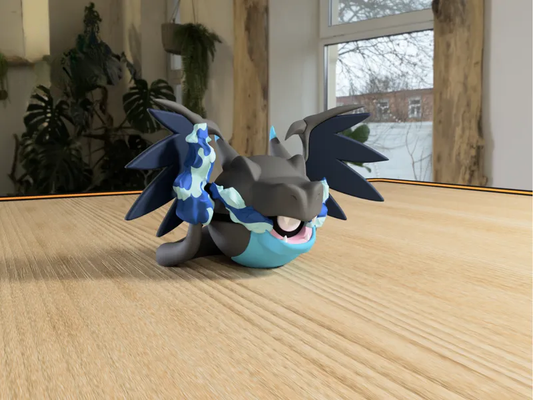 #0006 Mega Charizard X Pokéball 3D | Decoración Pokémon