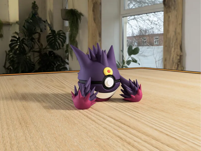 #0094 Mega Gengar Pokéball 3D | Decoración Pokémon